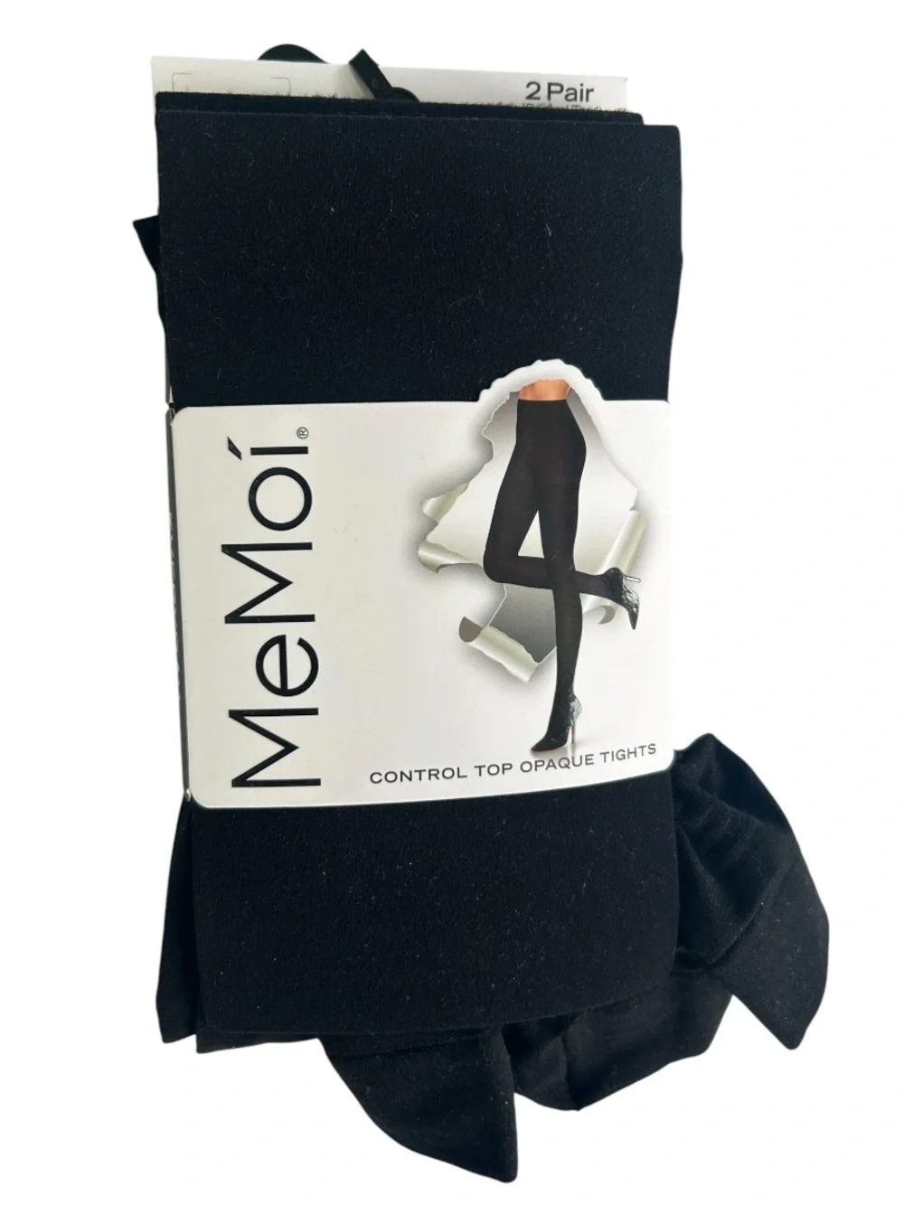 Black Control Top Opaque Tights