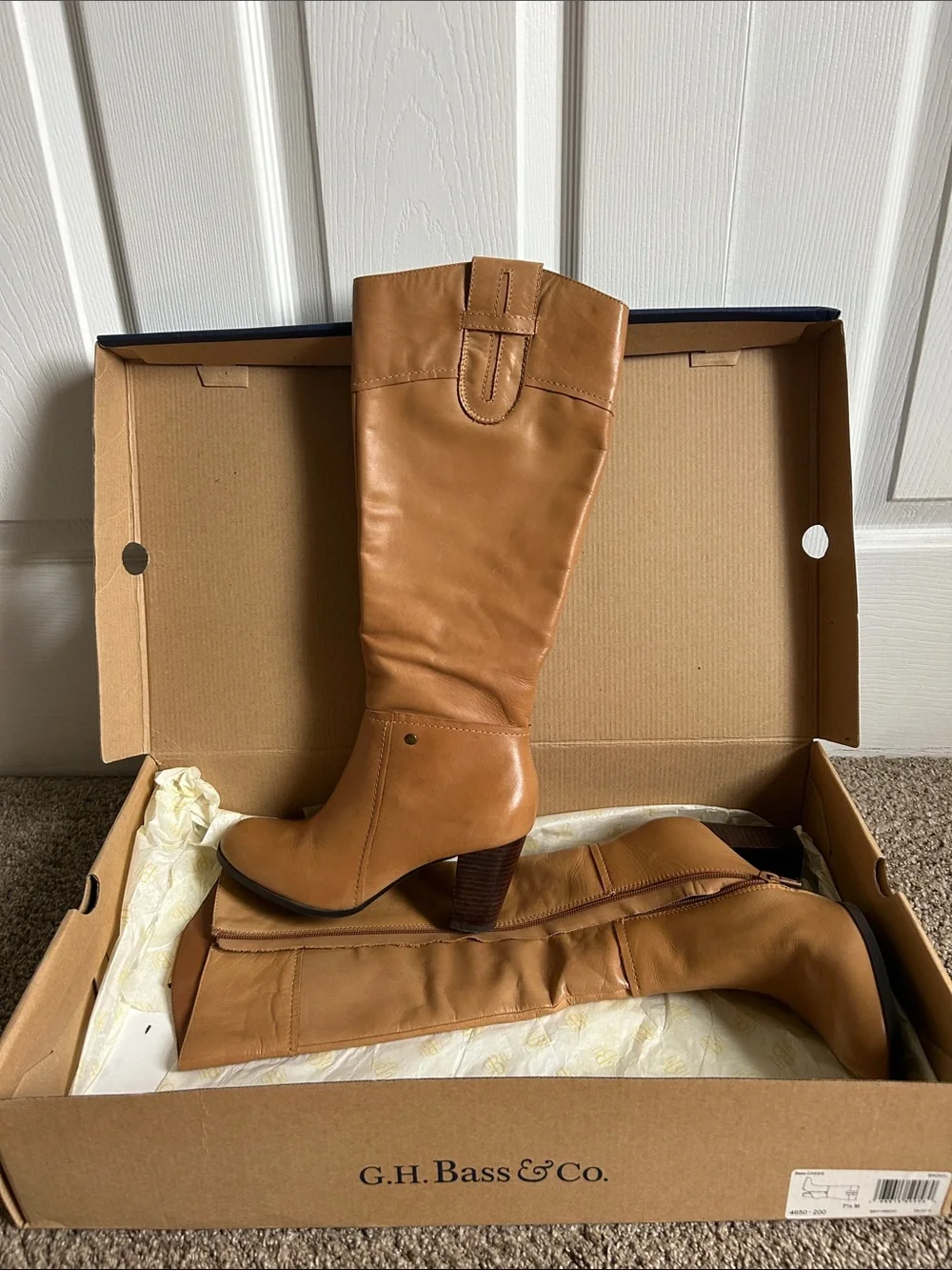 G.H. Bass & Co. Women's Cognac Leather Over-the-Knee Boots