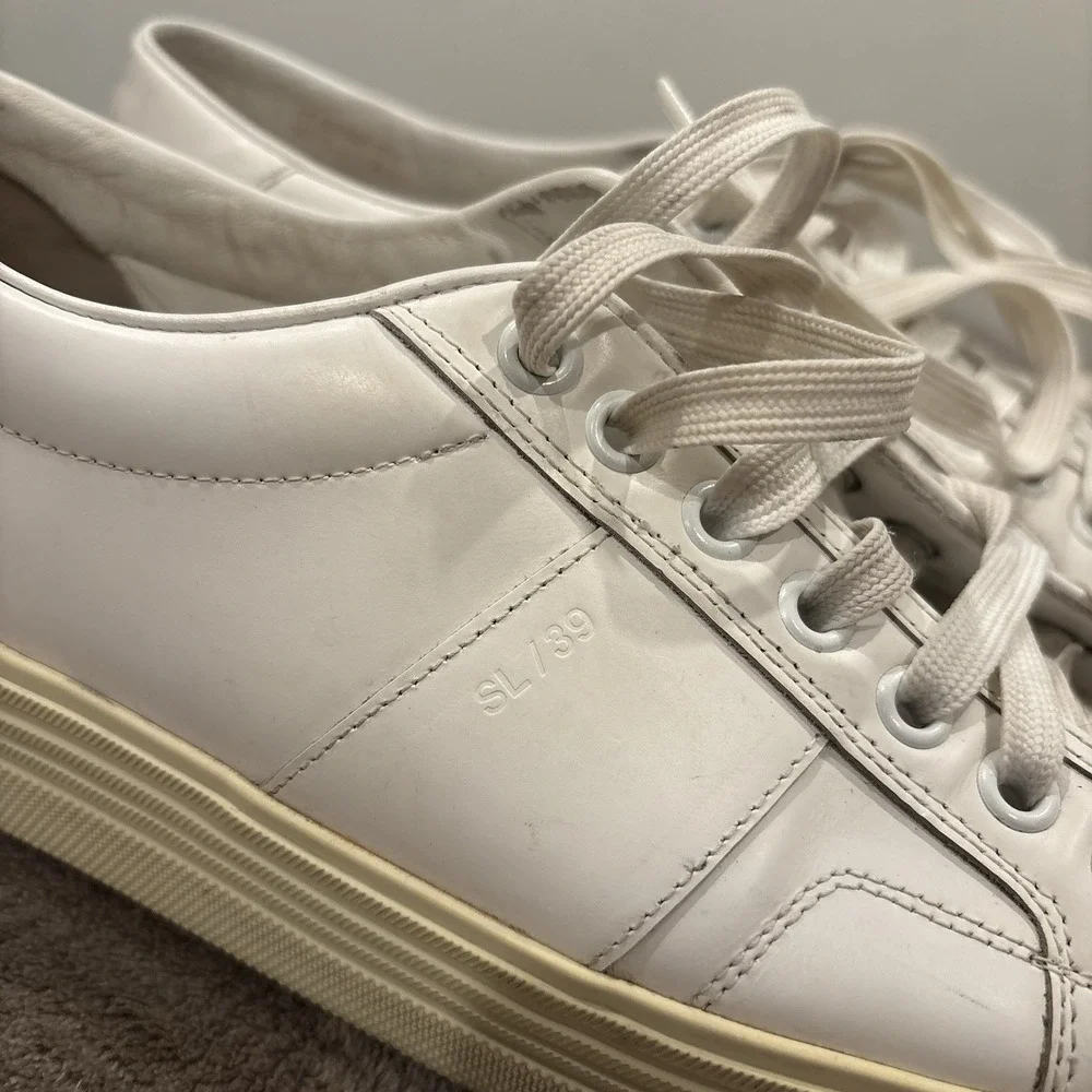 Saint Laurent Signature Court Classic SL/39 Womens 7.5 White Platform Sneakers