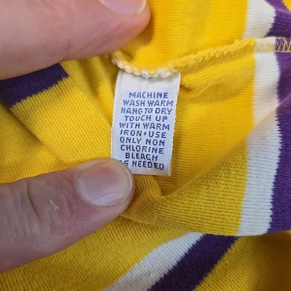 FLAW Vintage Polo Ralph Lauren Polo Shirt Mens Size XL Lakers Colors Made in USA