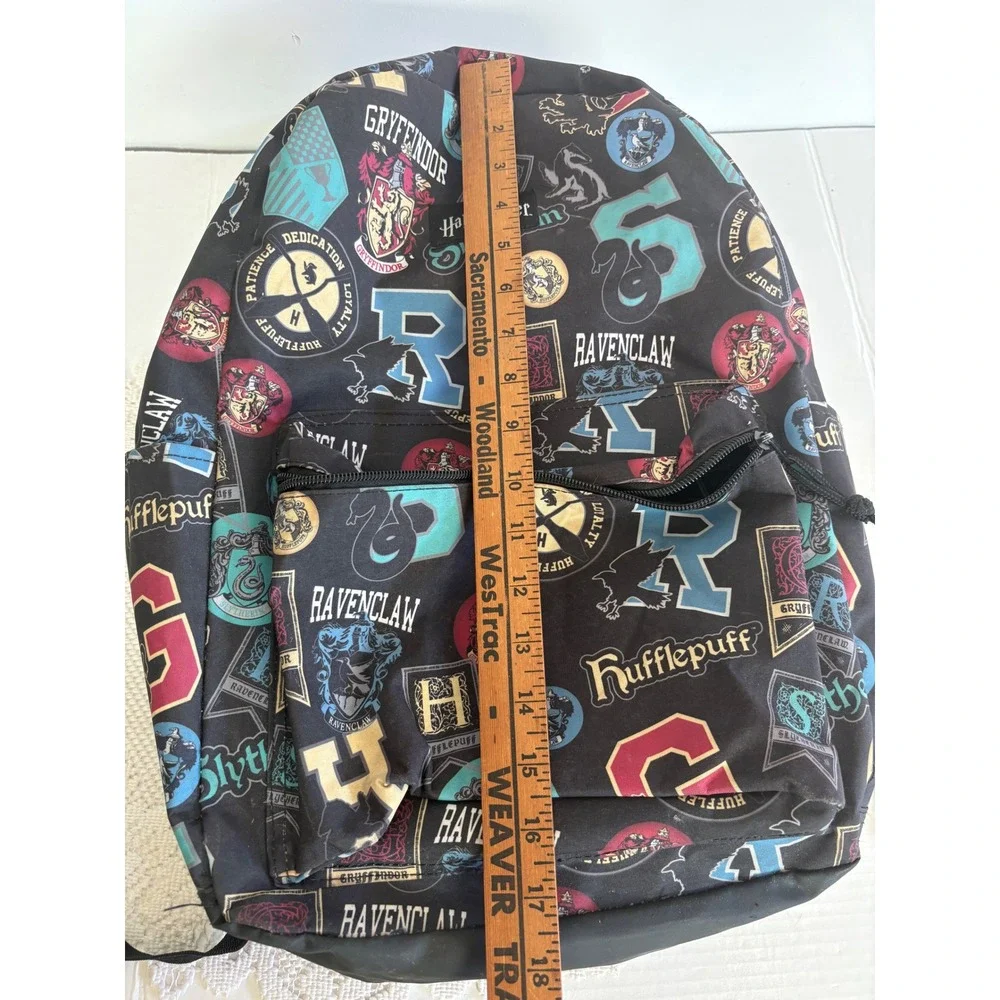 Harry Potter Bioworld Hogwarts House Crests Black Backpack full size y2K