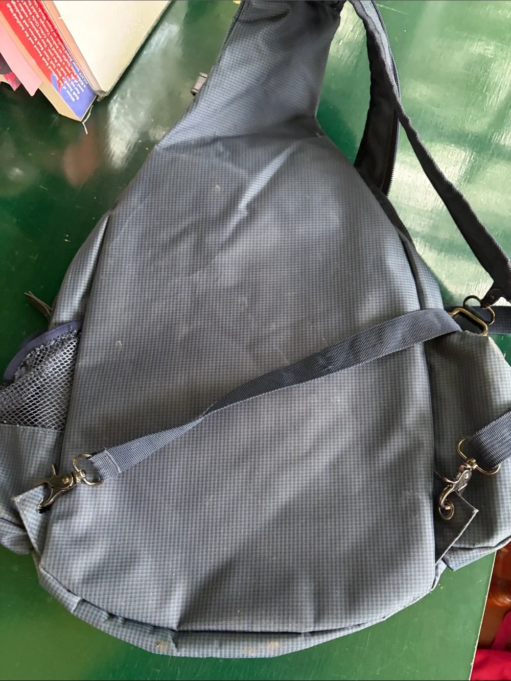 Klau Nylon Blue Sling Tennis Racquet Backpack with Tennis Graphic