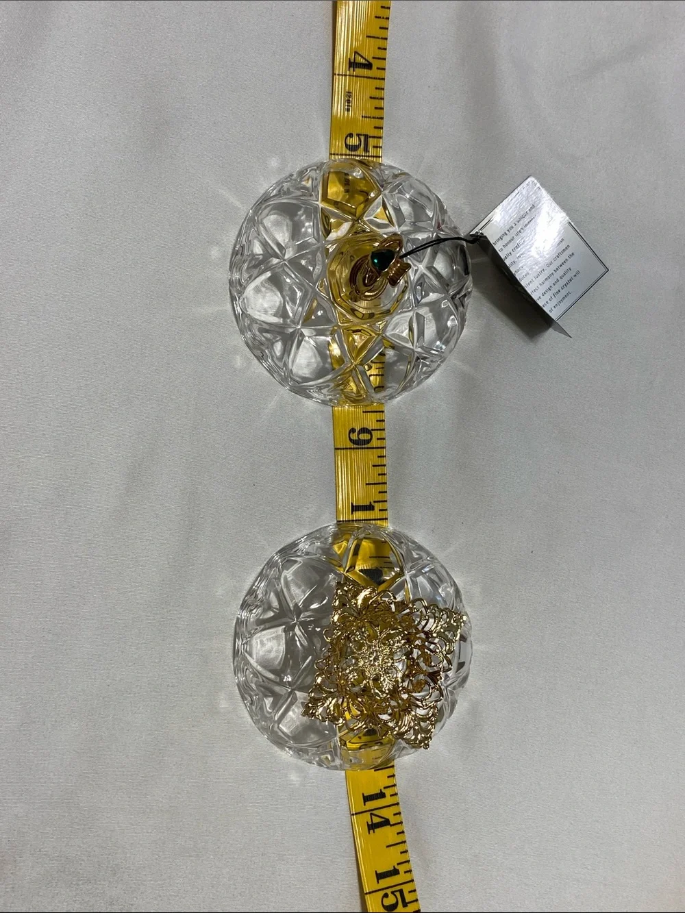Killarney Crystal Ireland Cut Glass Trinket dish with Gold Claddagh Finial