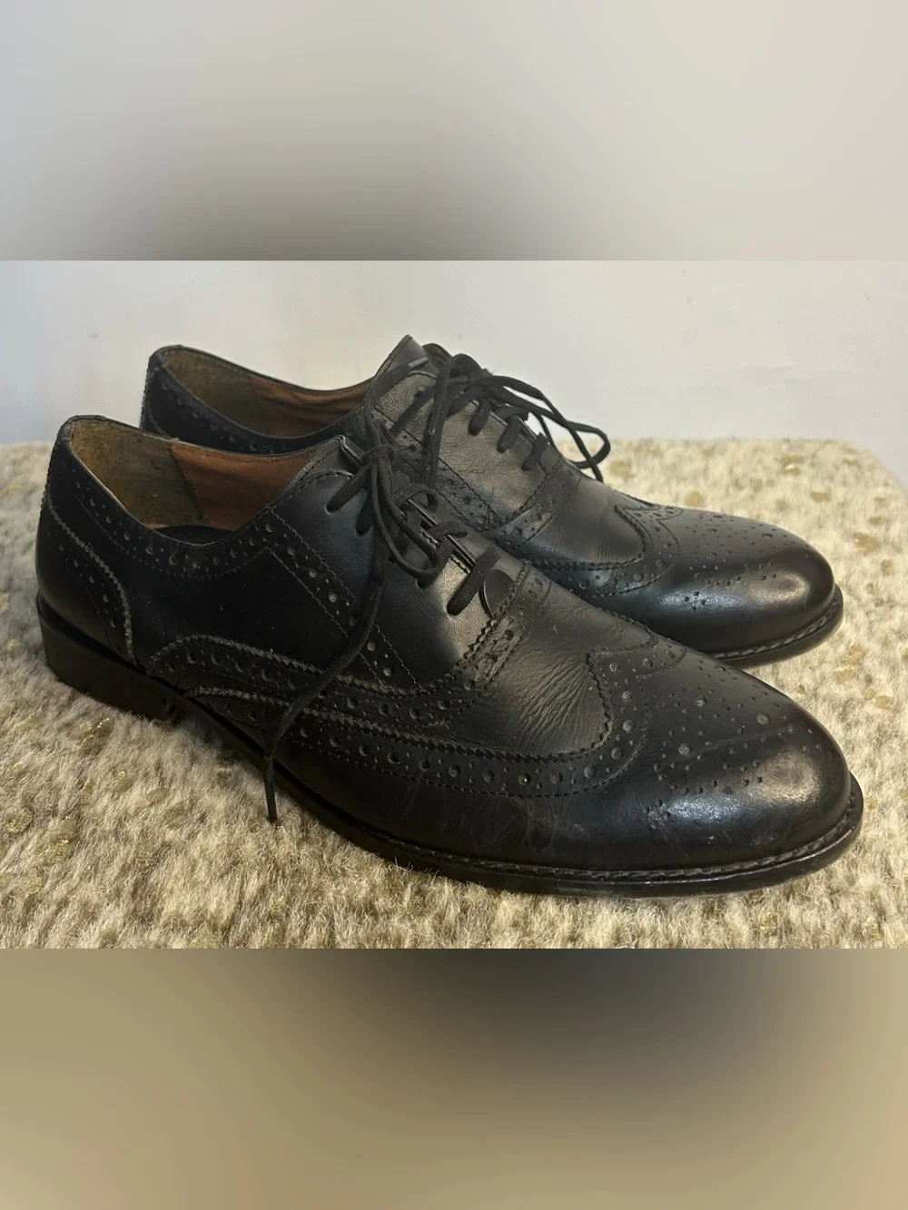 5 for $25🔥Eyelet Black Loafer Dress Shoes Mens Size 10.5