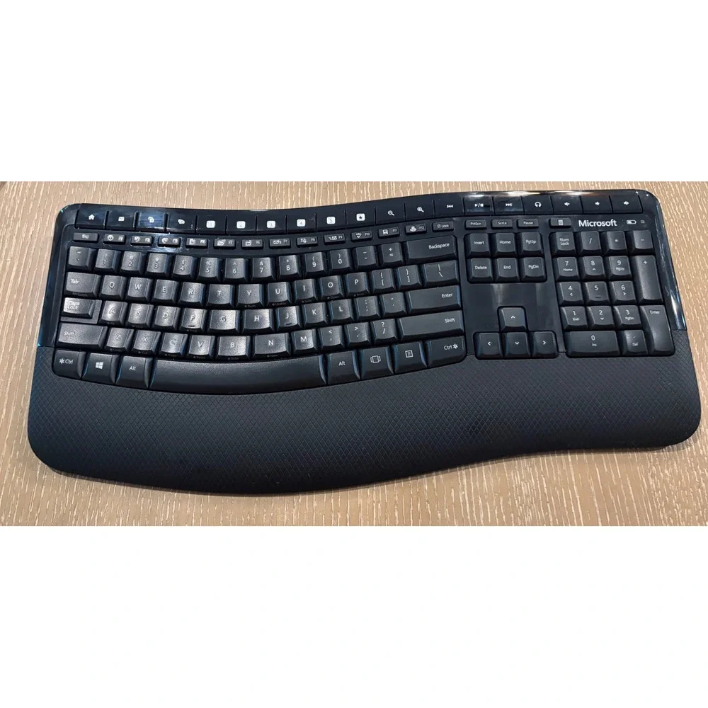 Microsoft Wireless Comfort Keyboard 5050 Model 1728 Black Ergonomic No Receiver