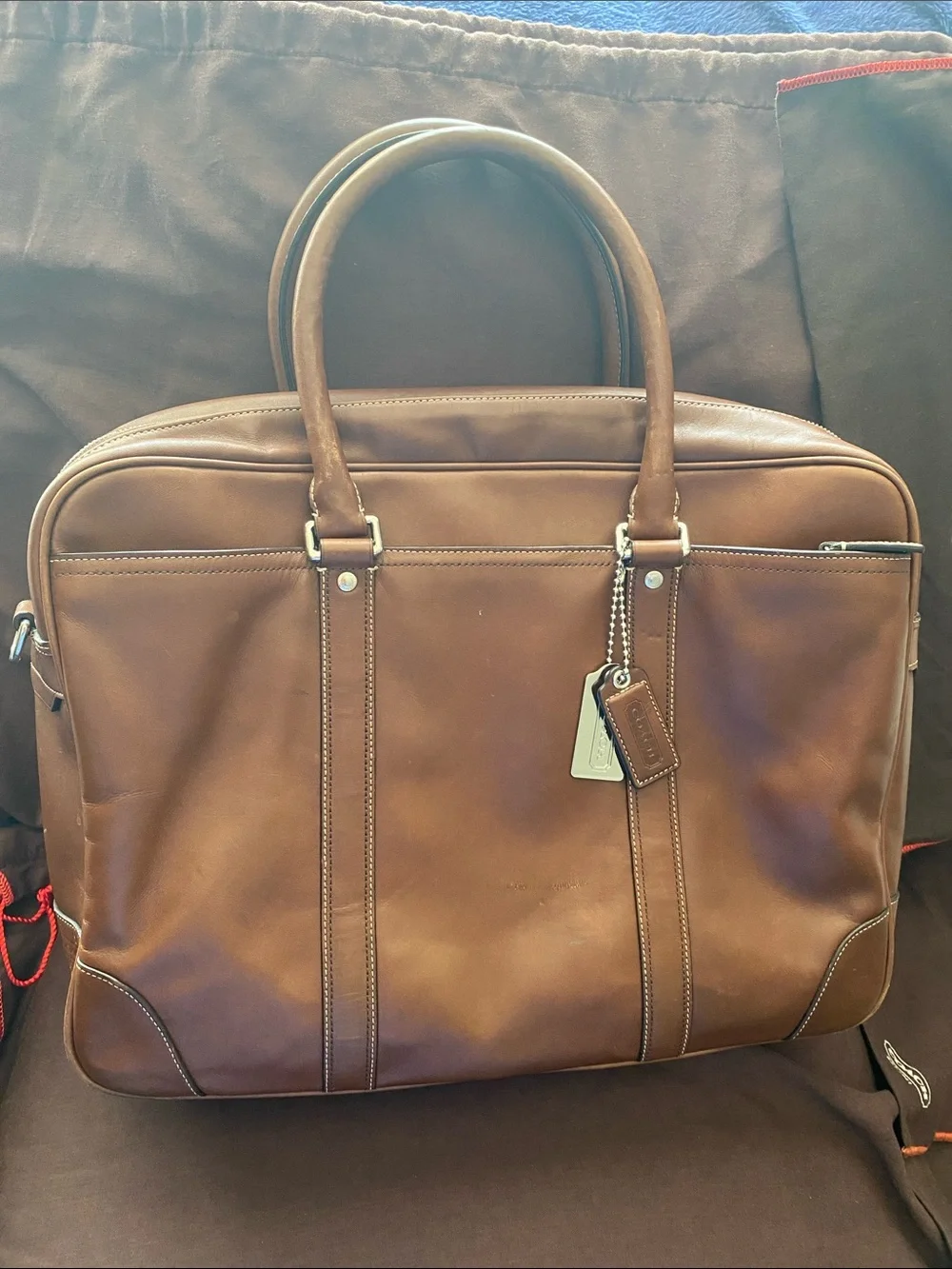 Coach Men's Leather Briefcase Bag in Brown