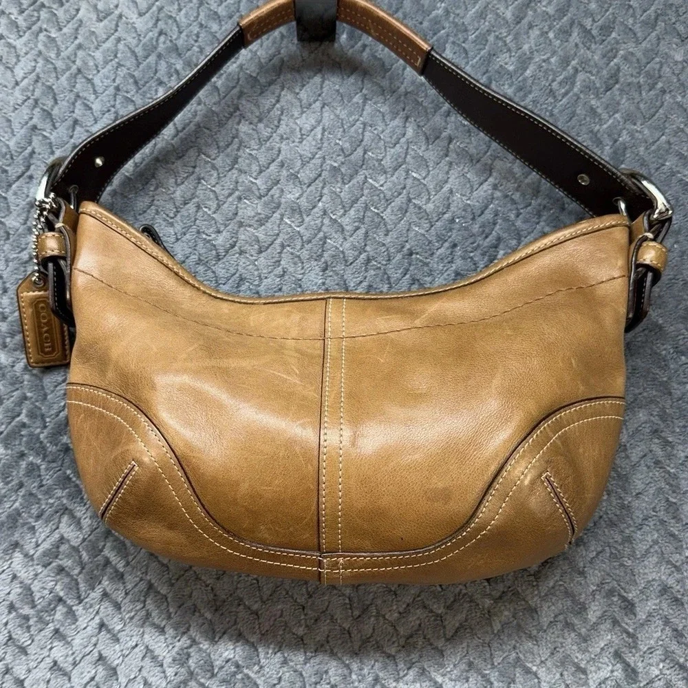 Coach Y2K Soho Hobo Shoulder Bag 9541 Tan Brown Leather Purse Hangtag Vintage