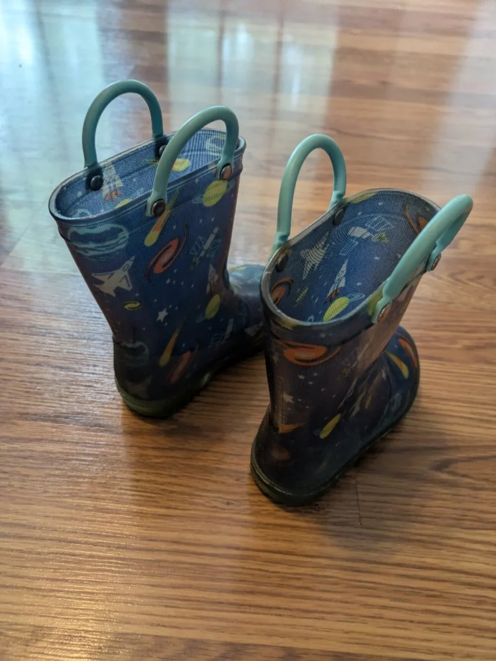 Kid Light Up Space Rain Boots