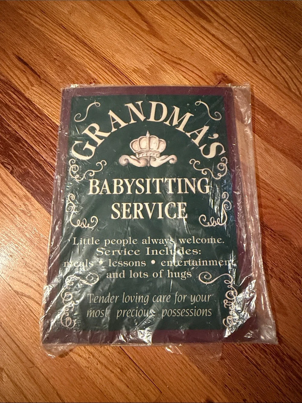 Grandma's Babysitting Service Decorative Sign - Green