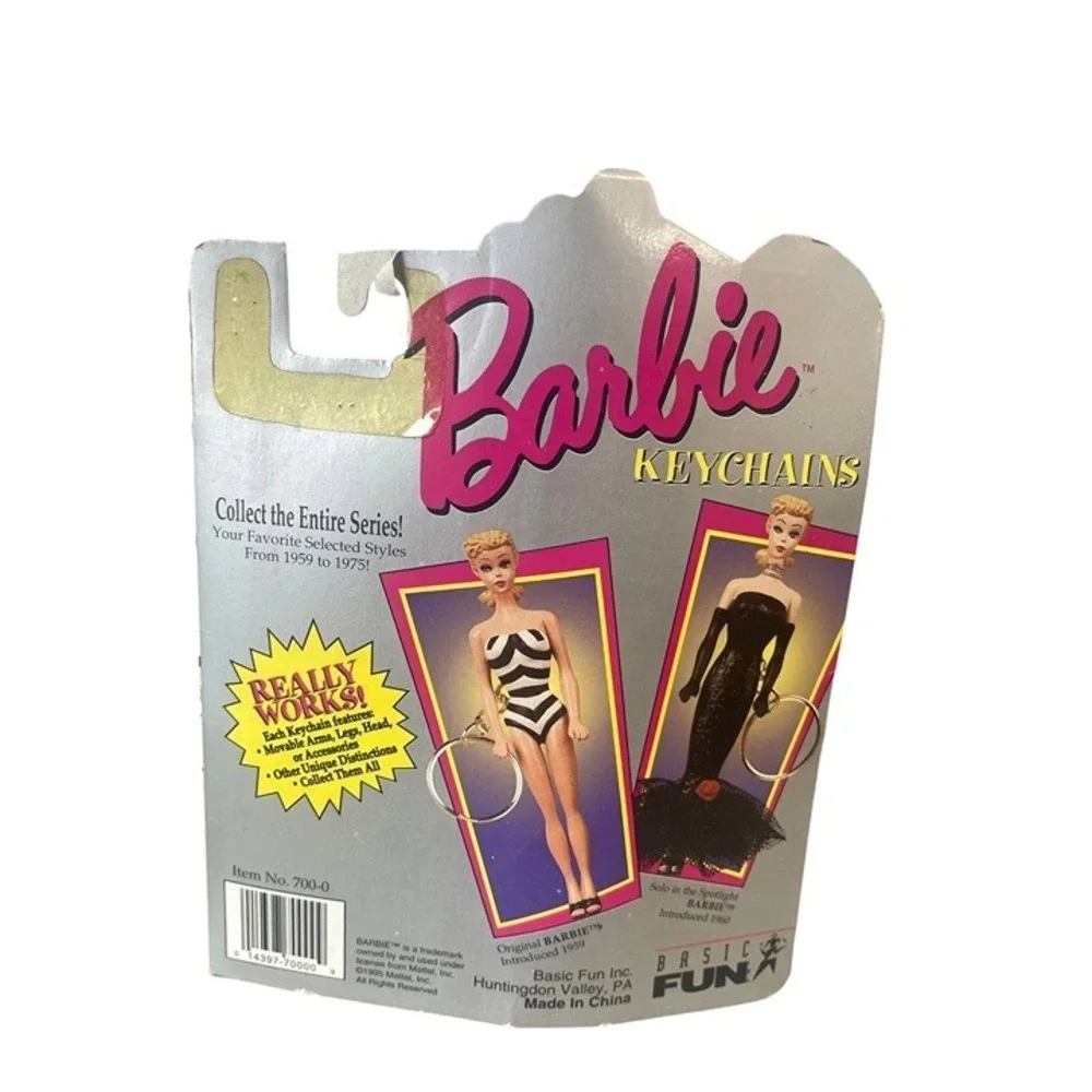 Barbie Keychain Basic Fun Original 1959 Reproduction Black White Swimsuit NIP