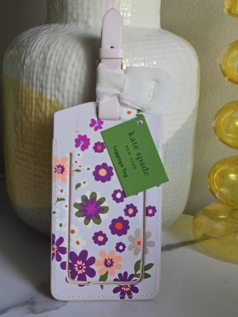 NWT Kate Spade Pacific Petals floral luggage tag
