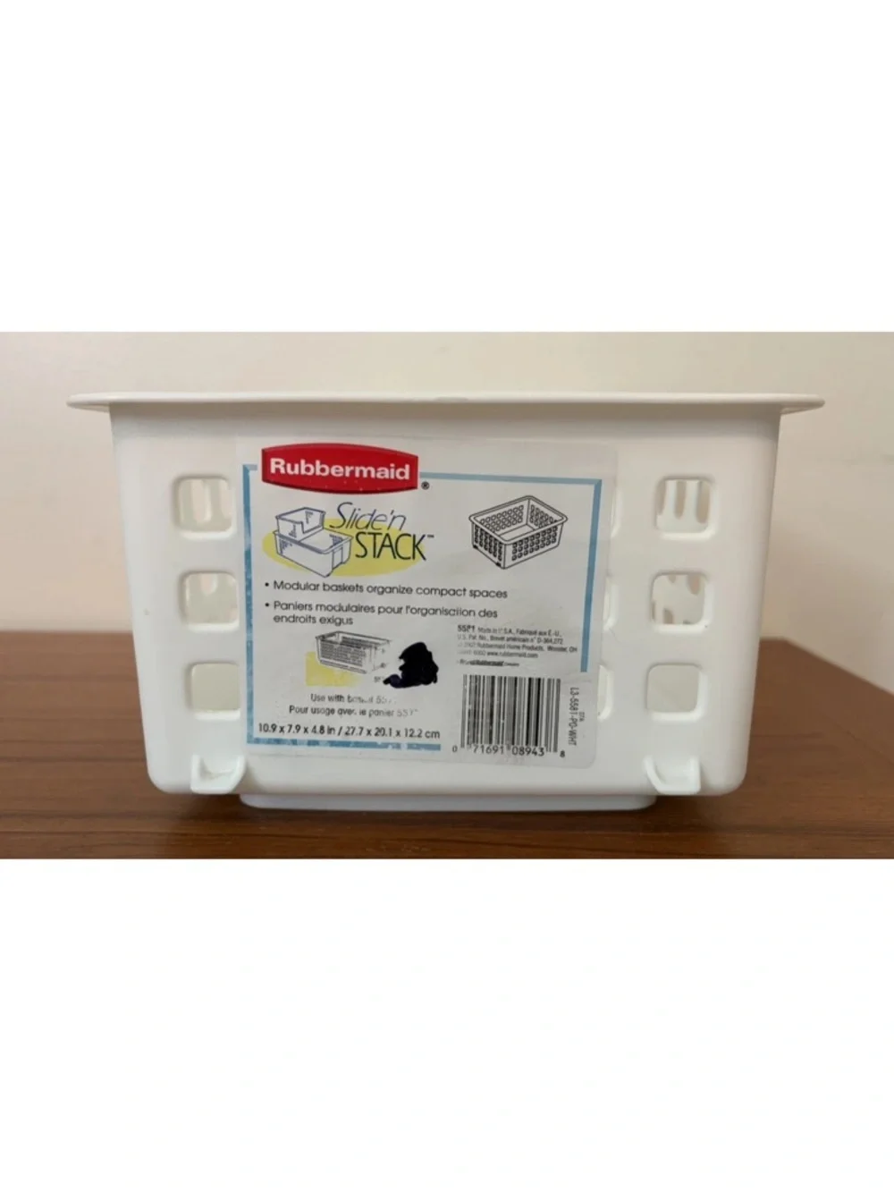 Rubbermaid Slide N Stack Bin #5581 White Storage Basket Plastic