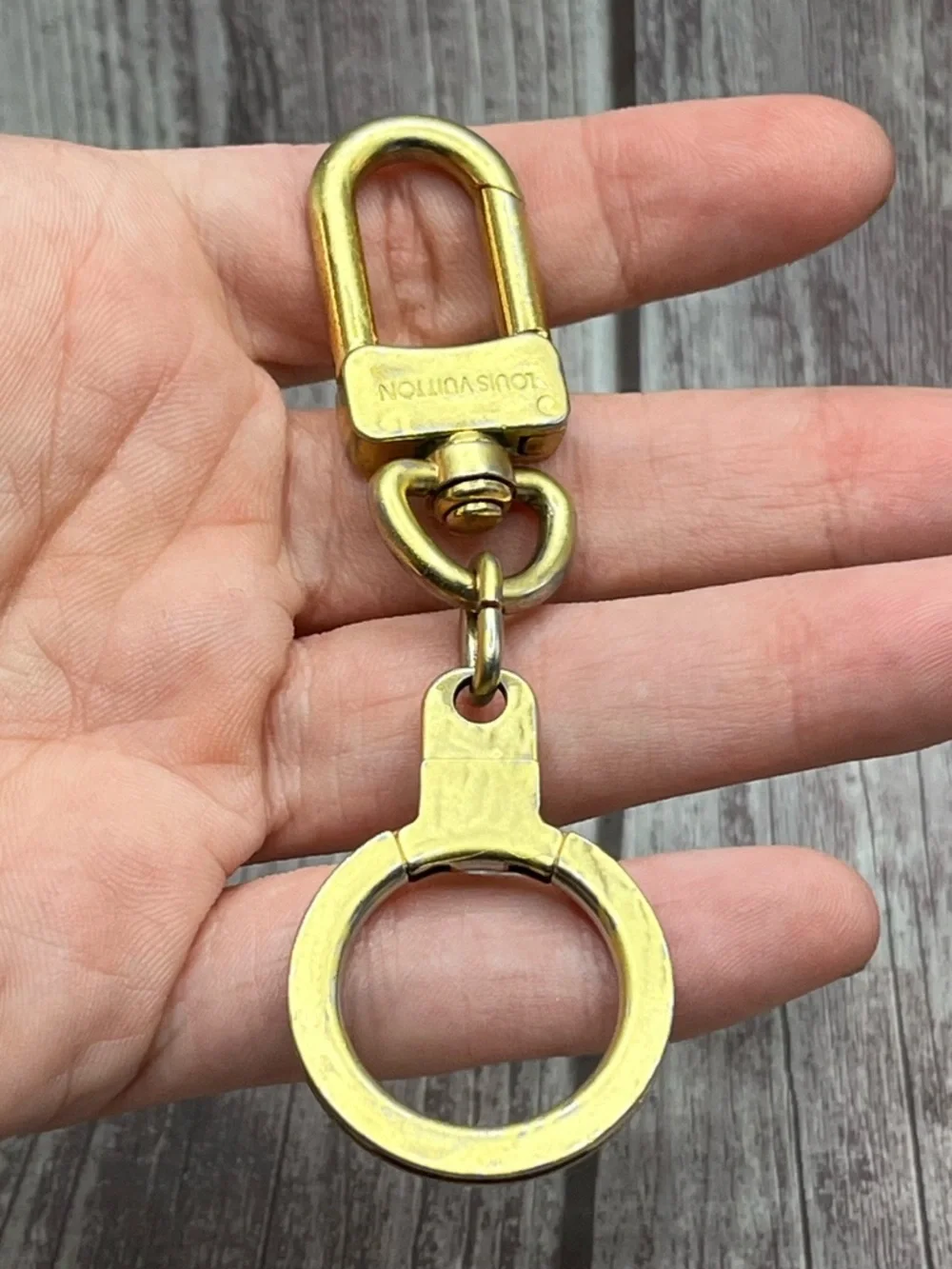 LOUIS VUITTON Anneau Cles Chain Strap Extender Charm Keyholder Key Ring Gold