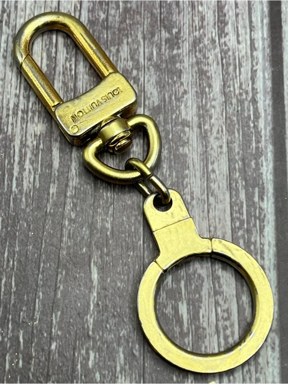 LOUIS VUITTON Anneau Cles Chain Strap Extender Charm Keyholder Key Ring Gold