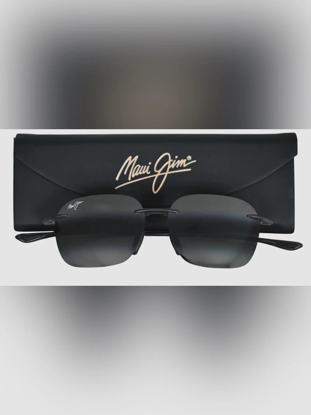 Maui Jim Rimless Sunglasses in Black with Gradient Smoke Lenses