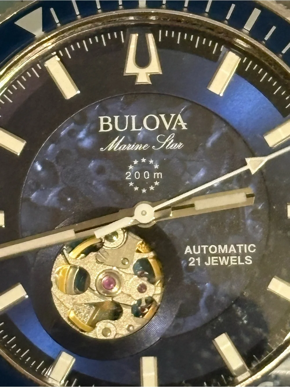 Bulova Men’s Marine Star Automatic Watch with Blue Strap
