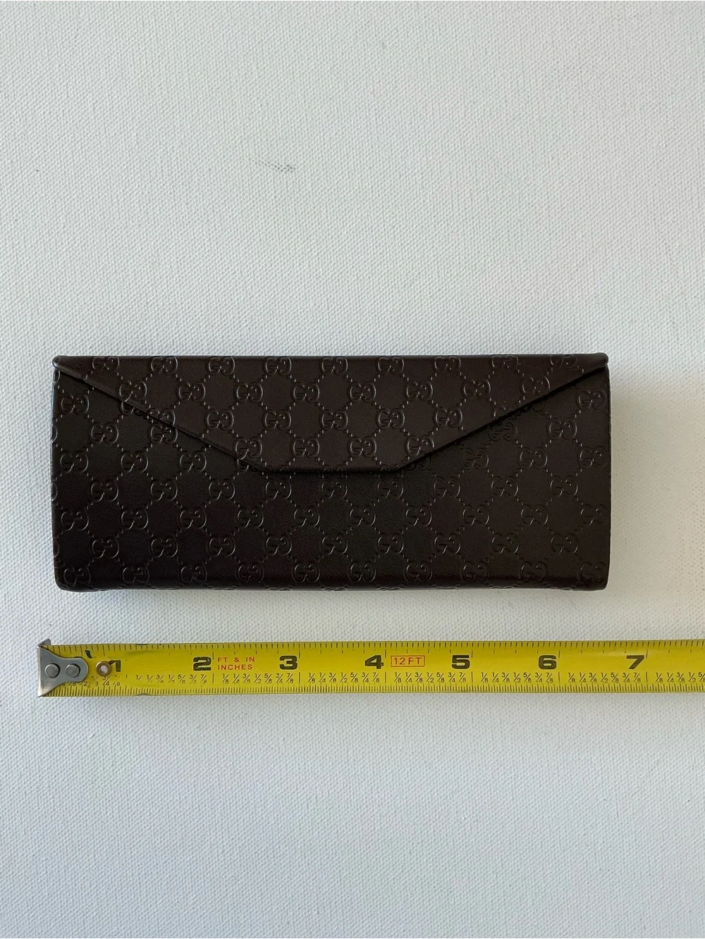 Gucci Brown Micro GG Embossed Folding Eyeglasses Sunglasses Hard Case