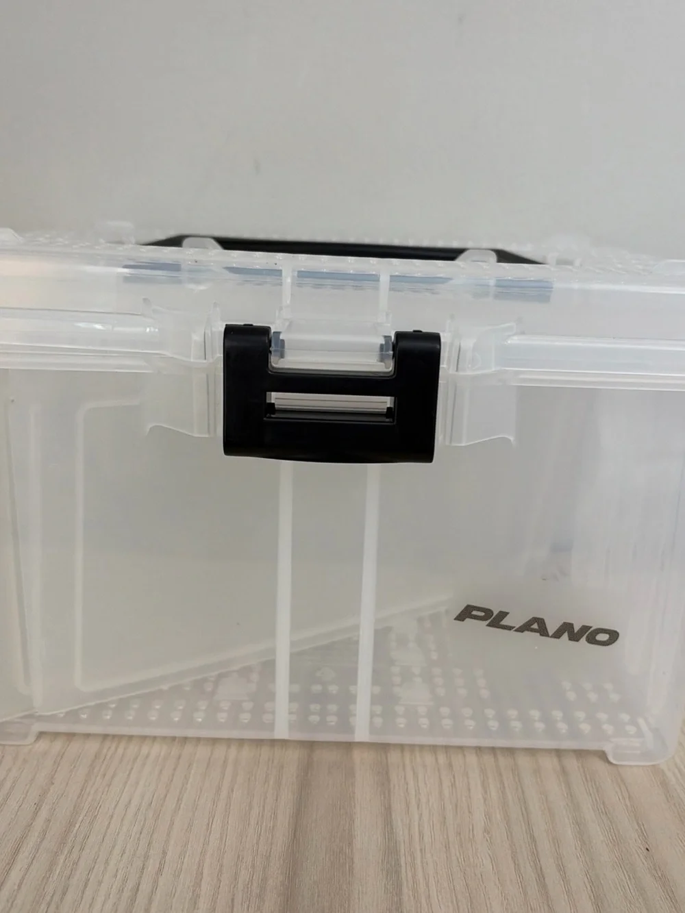 Plano Clear Plastic Storage Box with Black Latch ( 3 divisions)