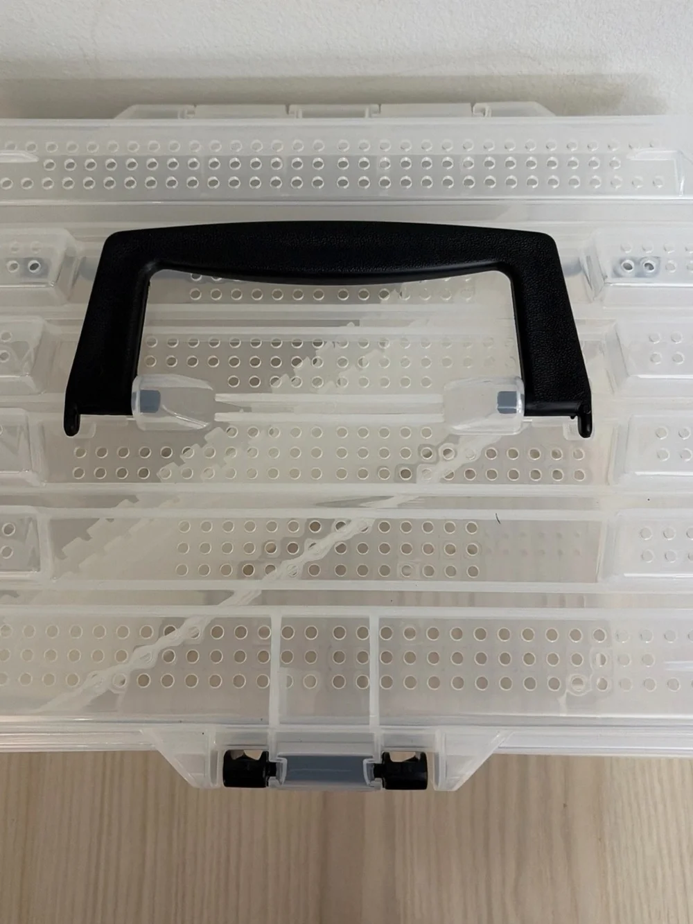 Plano Clear Plastic Storage Box with Black Latch ( 3 divisions)
