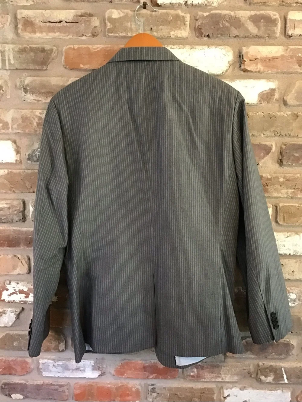 Banana Republic Men's Gray Pinstripe Tailored Slim Fit Blazer 42R