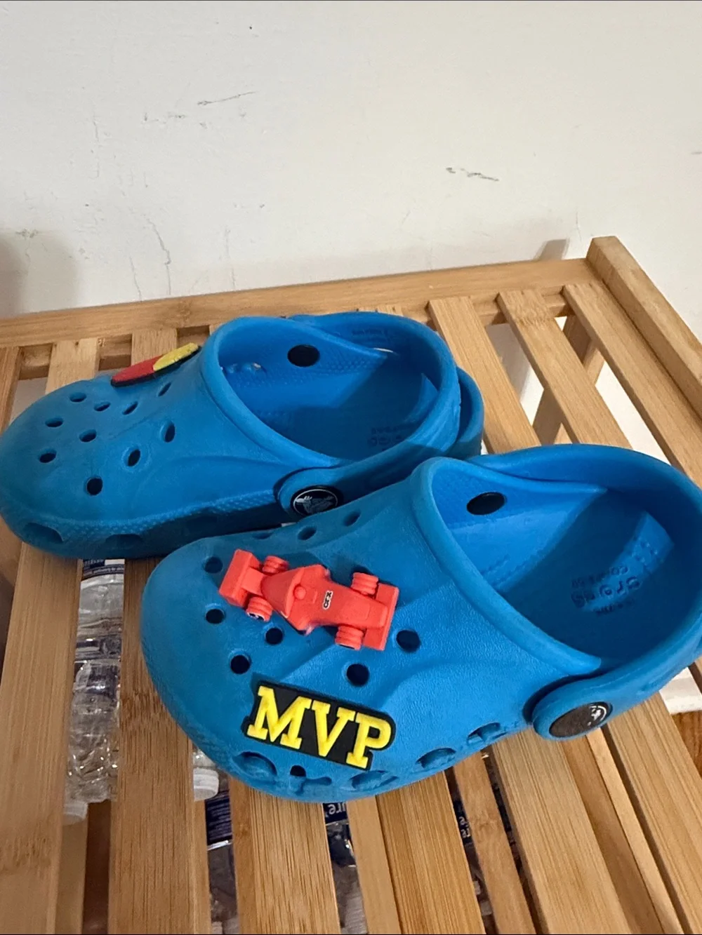 CROCS Kids Bright Blue Clogs with Toy Charms