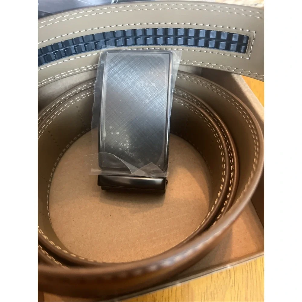 CHAOREN Leather Brown Ratchet Belt Customizable‎ Fit, 28