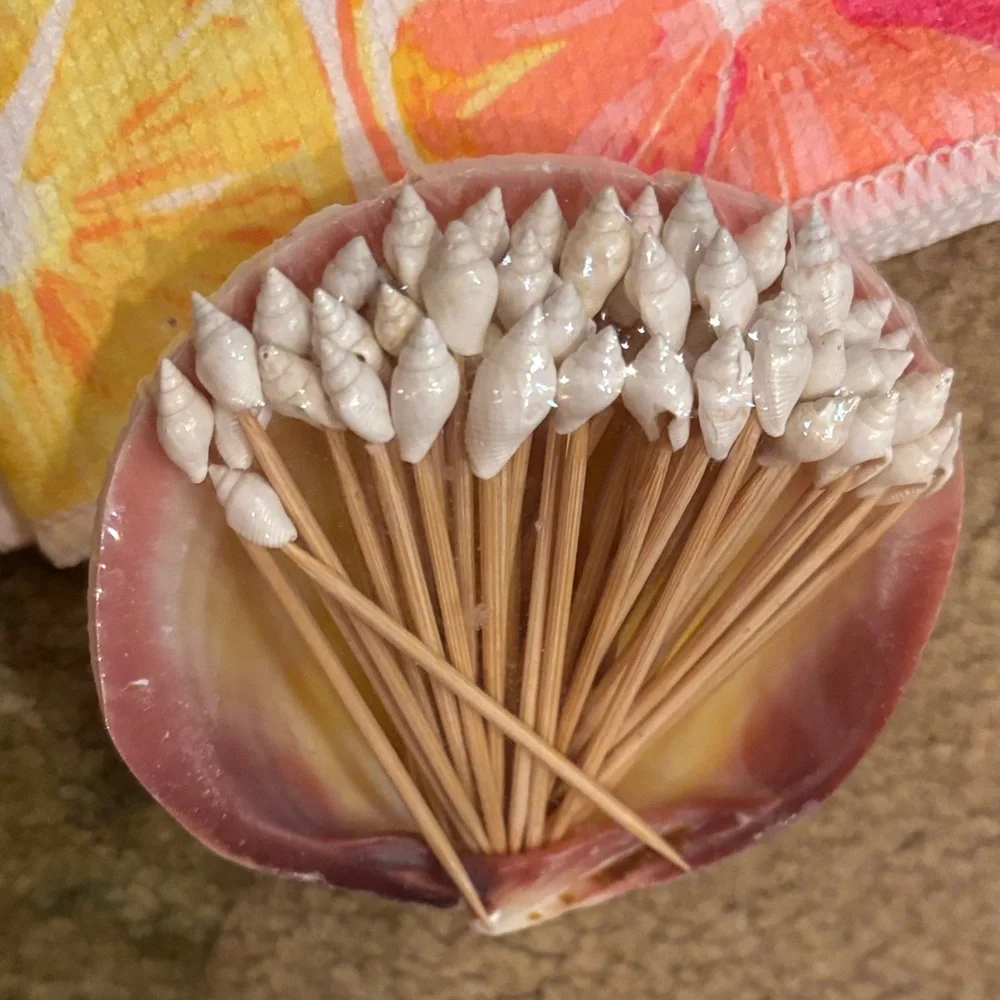 NWT Shell Tip Toothpicks in Shell & Citrus Towel