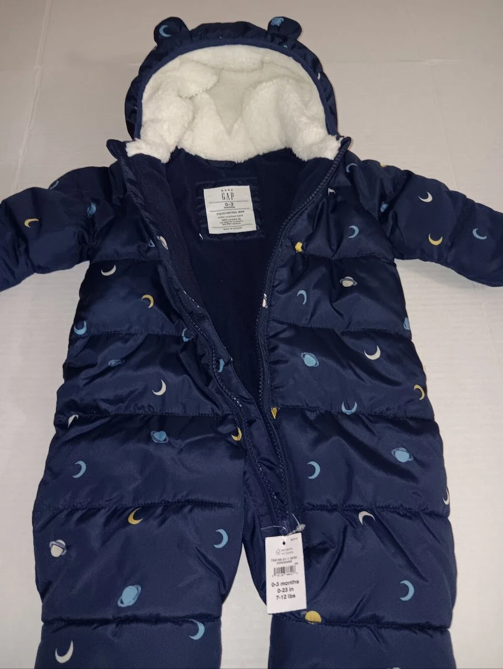 BABY GAP 0-3 MONTHS COLD CONTROL MAX ASTROLOGY GRAPHIC  SNOWSUIT