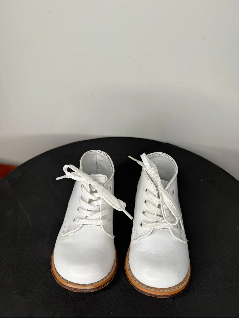 Josmo White Kids Lace-Up Dress Boots with Tan Sole
