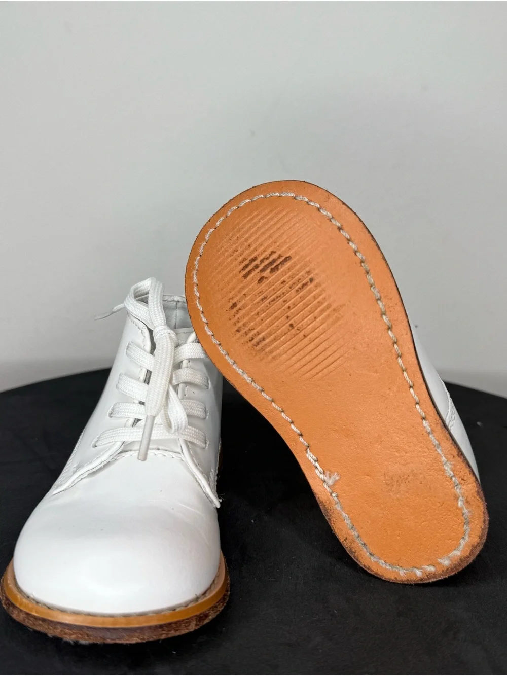 Josmo White Kids Lace-Up Dress Boots with Tan Sole