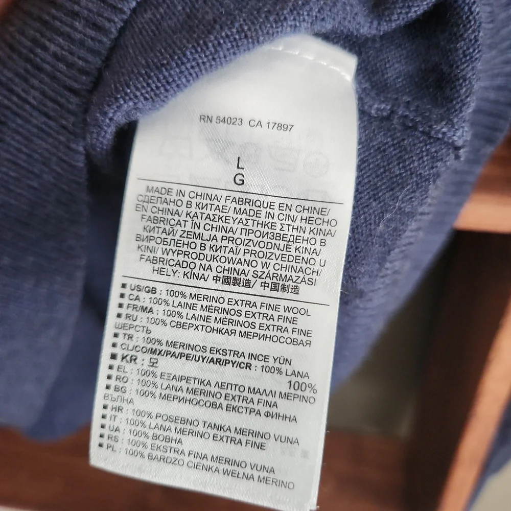 Banana Republic blue merino wool v-neck sweater