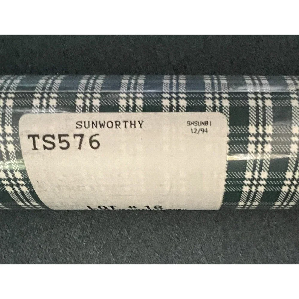 green white plaid Wallpaper Sunworthy Wallcoverings Pre-pasted vintage 1 roll