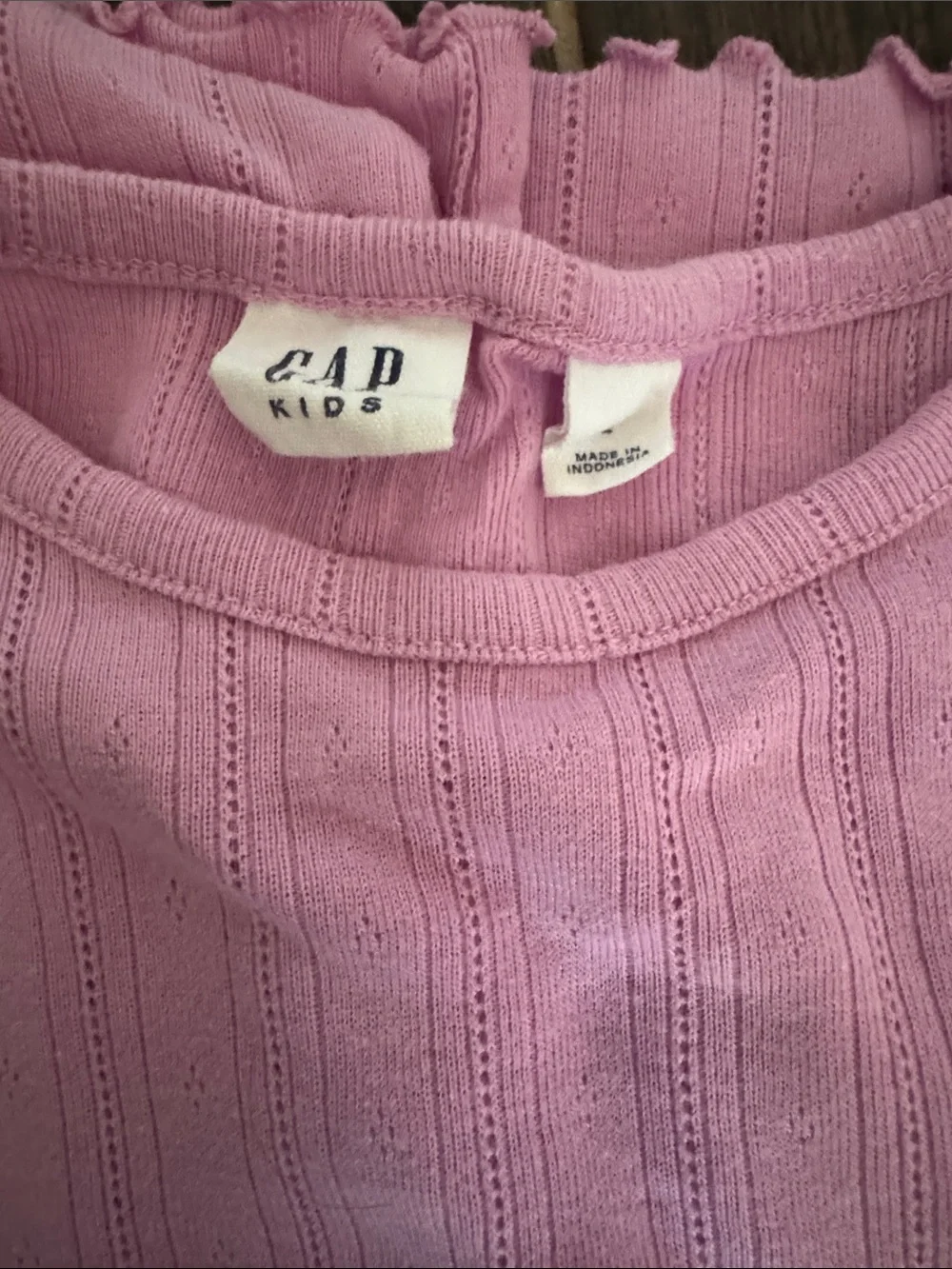 Girls Gap: Large, Light Pink Ribbed Short Sleeve Tee