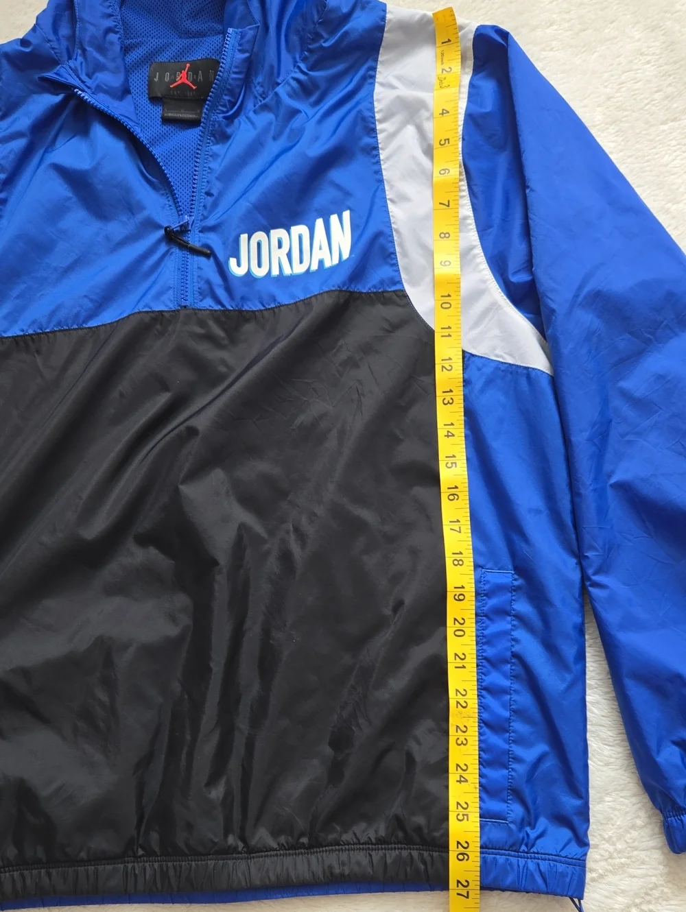 Jordan Blue & Black Tracksuit Set Windbreaker Hoodie Sweatpants Size L