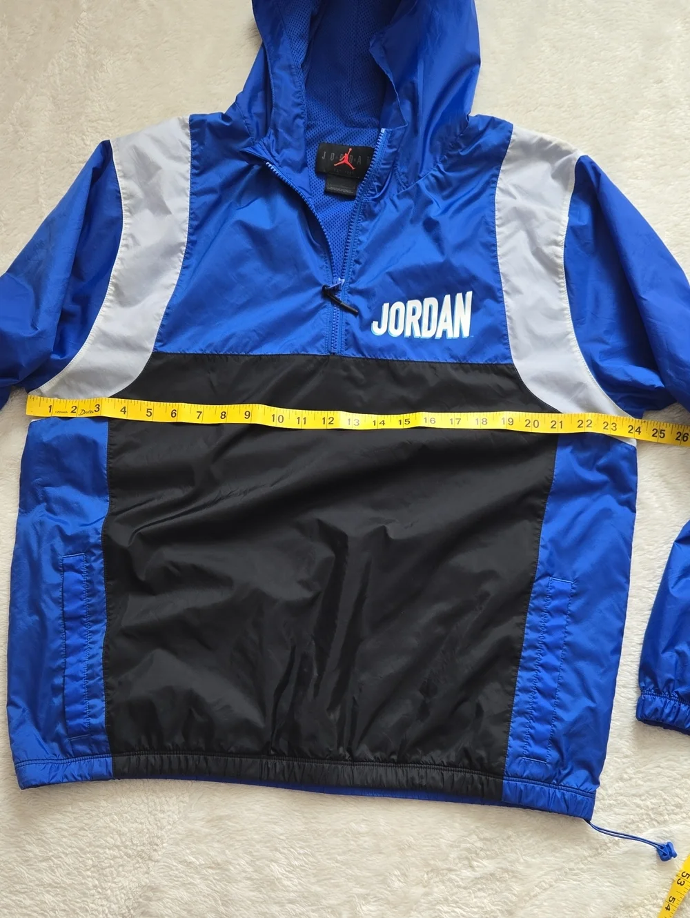 Jordan Blue & Black Tracksuit Set Windbreaker Hoodie Sweatpants Size L