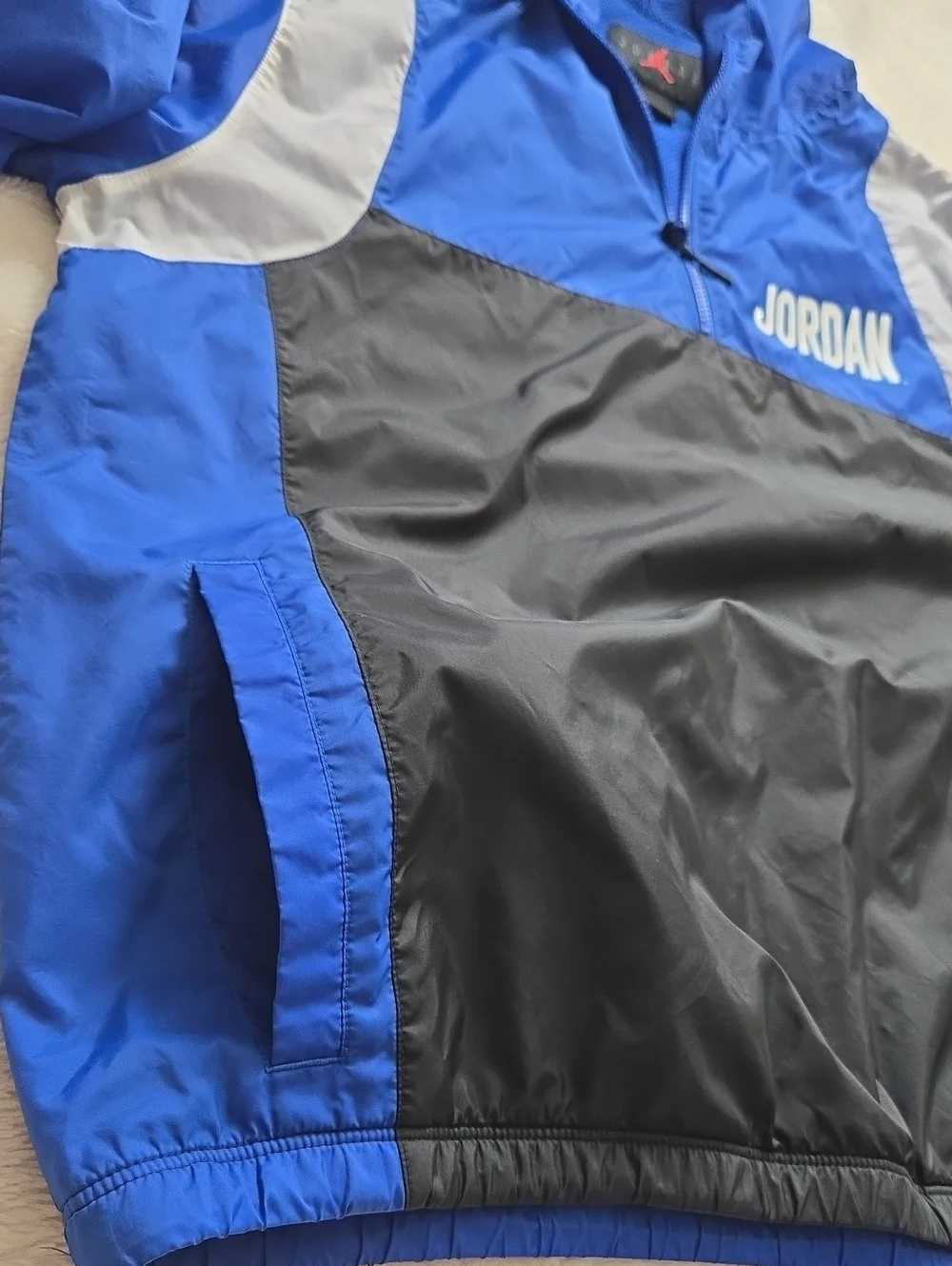 Jordan Blue & Black Tracksuit Set Windbreaker Hoodie Sweatpants Size L