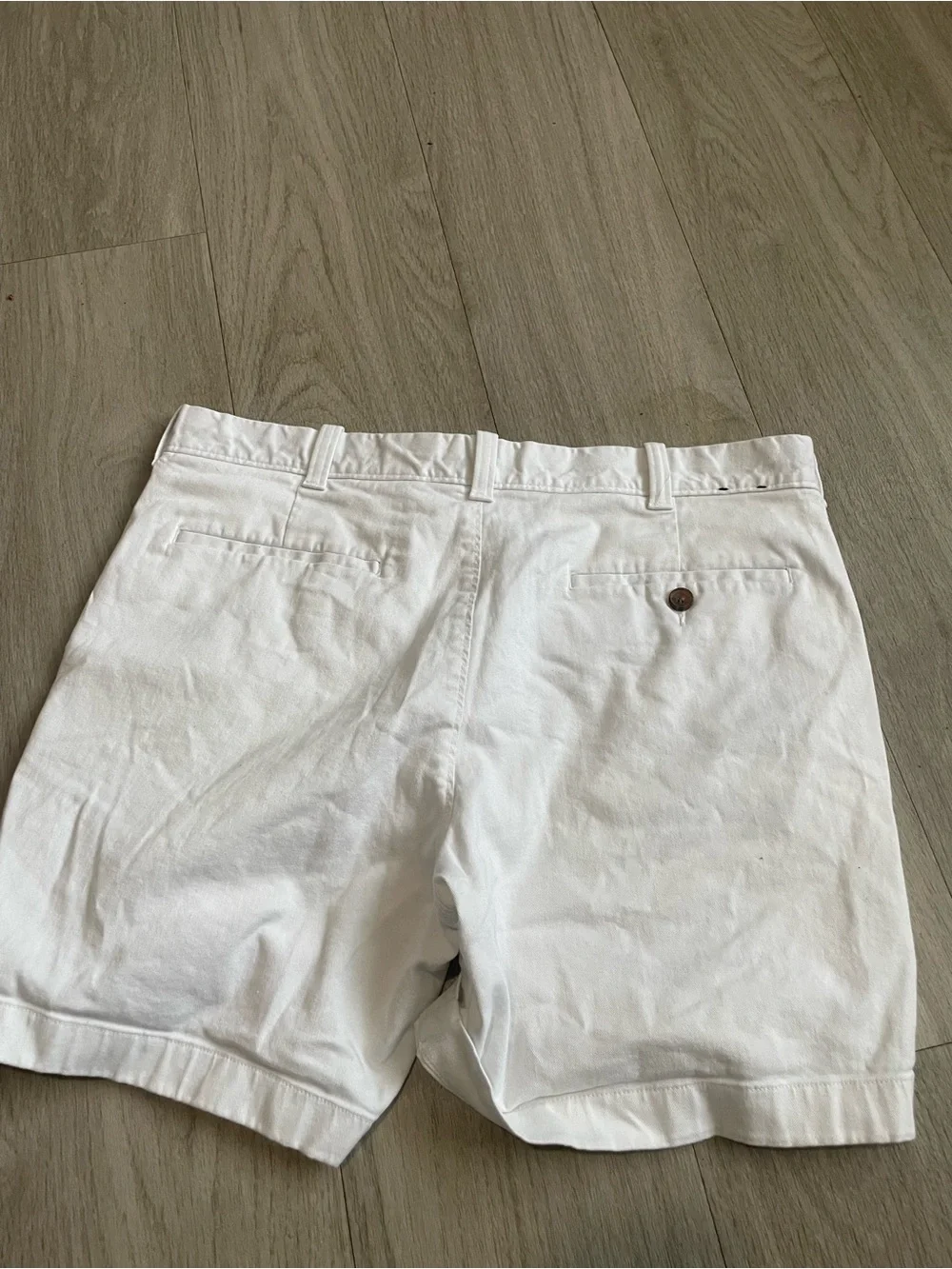 J. Crew Men's White Flat Front Cotton Shorts