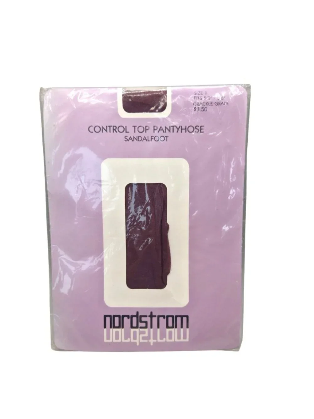 Vintage Nordstrom Control Top Pantyhose Sandalfoot Grackle Grape Size B Set of 2