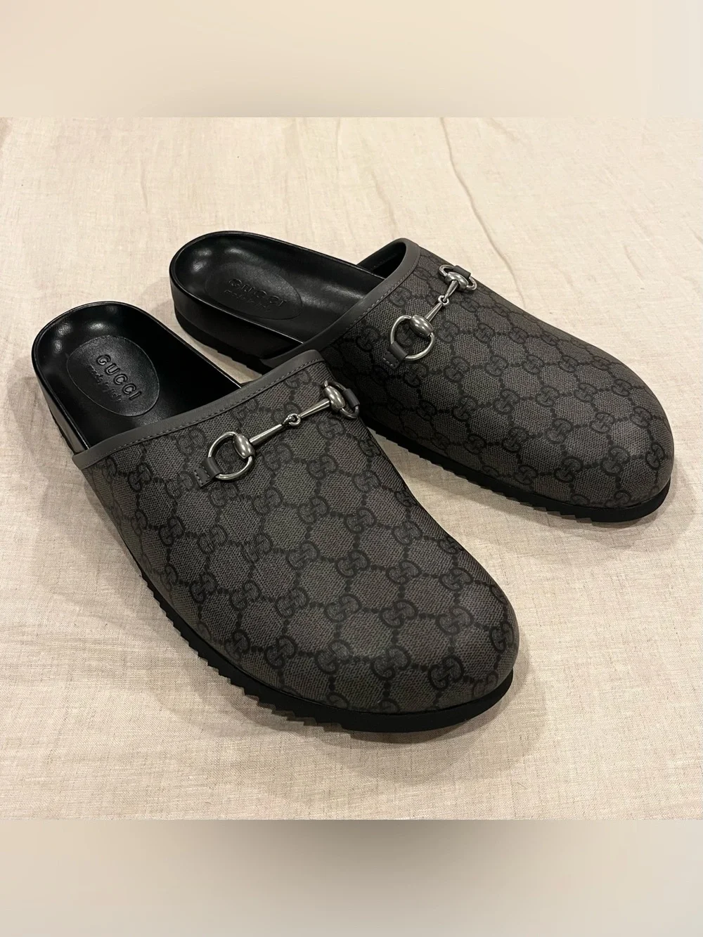 Gucci $950 Supreme GG Canvas Mule with Horsebit