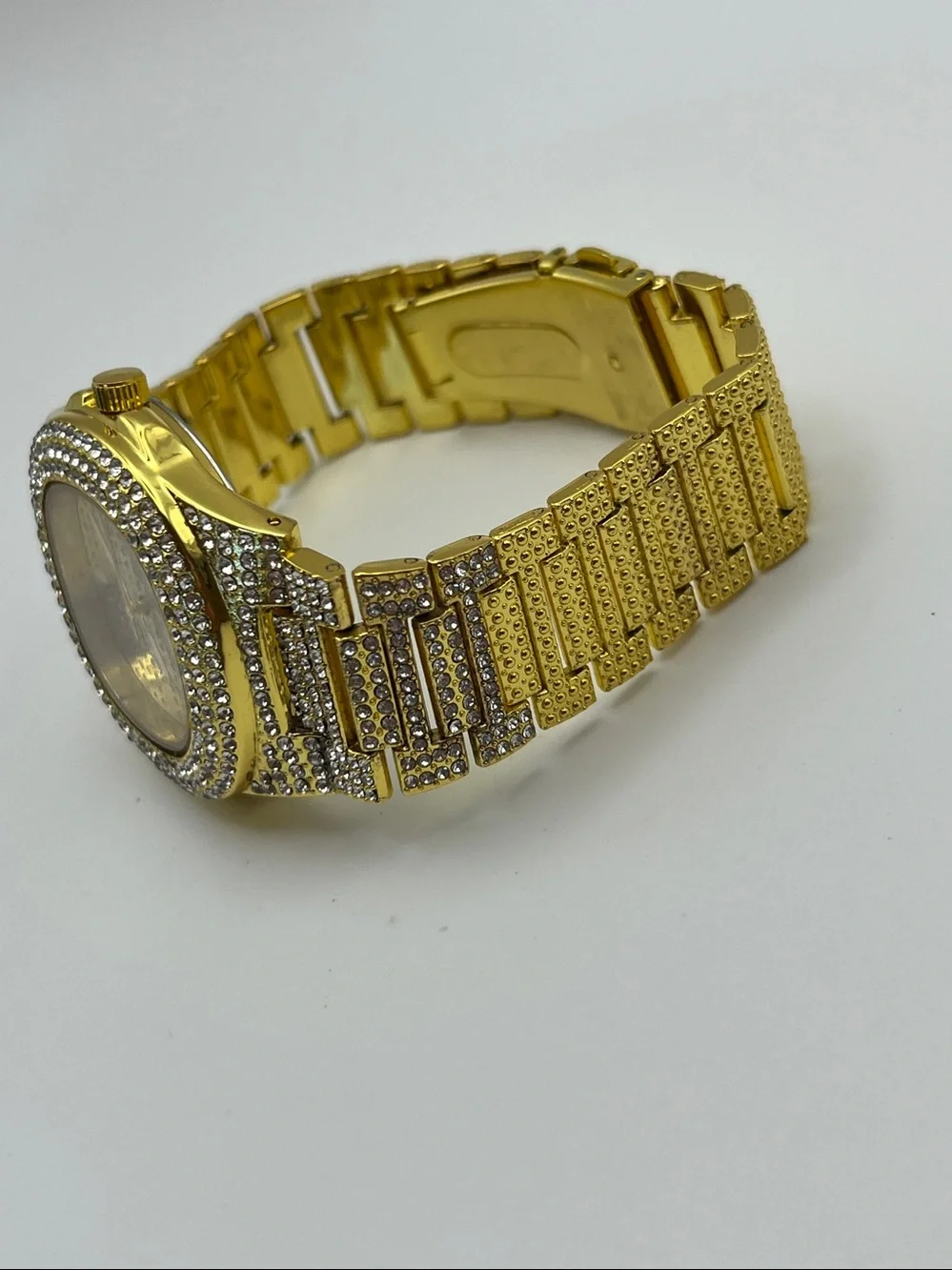 Gold-Tone Crystal Pavé Bracelet Watch