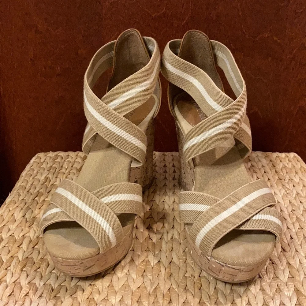 Platform Cross Strap Sandals