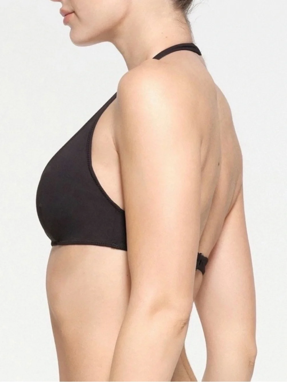 SKIMS Onyx Sporty Halter Scoop Bikini Top  NWT Size XL