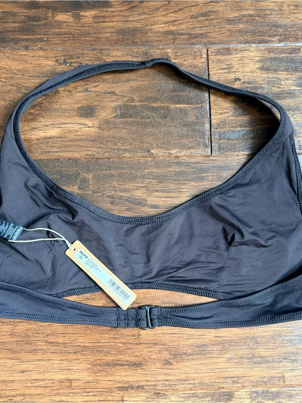 SKIMS Onyx Sporty Halter Scoop Bikini Top  NWT Size XL