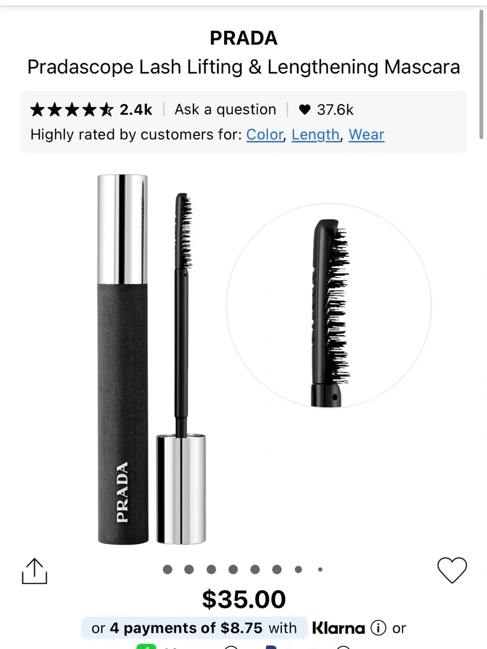 Prada Black Pradascope Lash Lifting & Lengthening Mascara