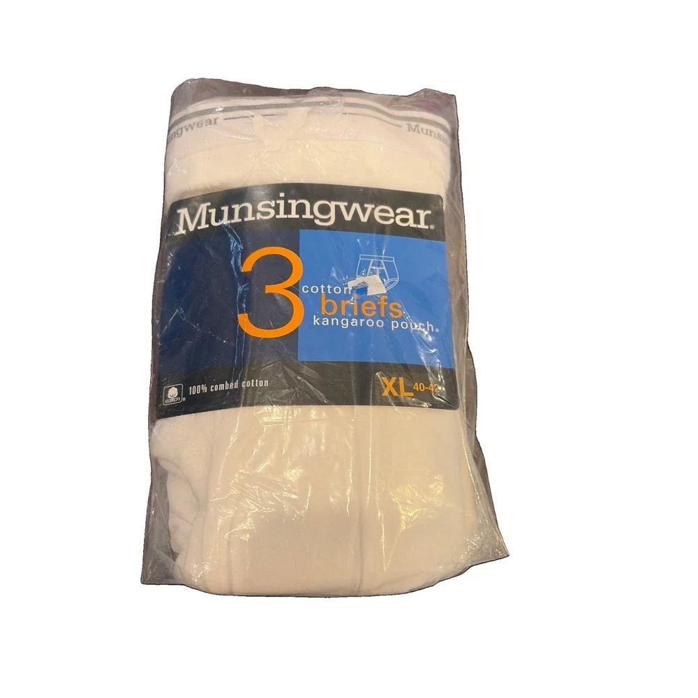 Munsingwear 3pk Cotton Brief Kangaroo Pouch Underwear XL 40-42 Discontinued (c6)