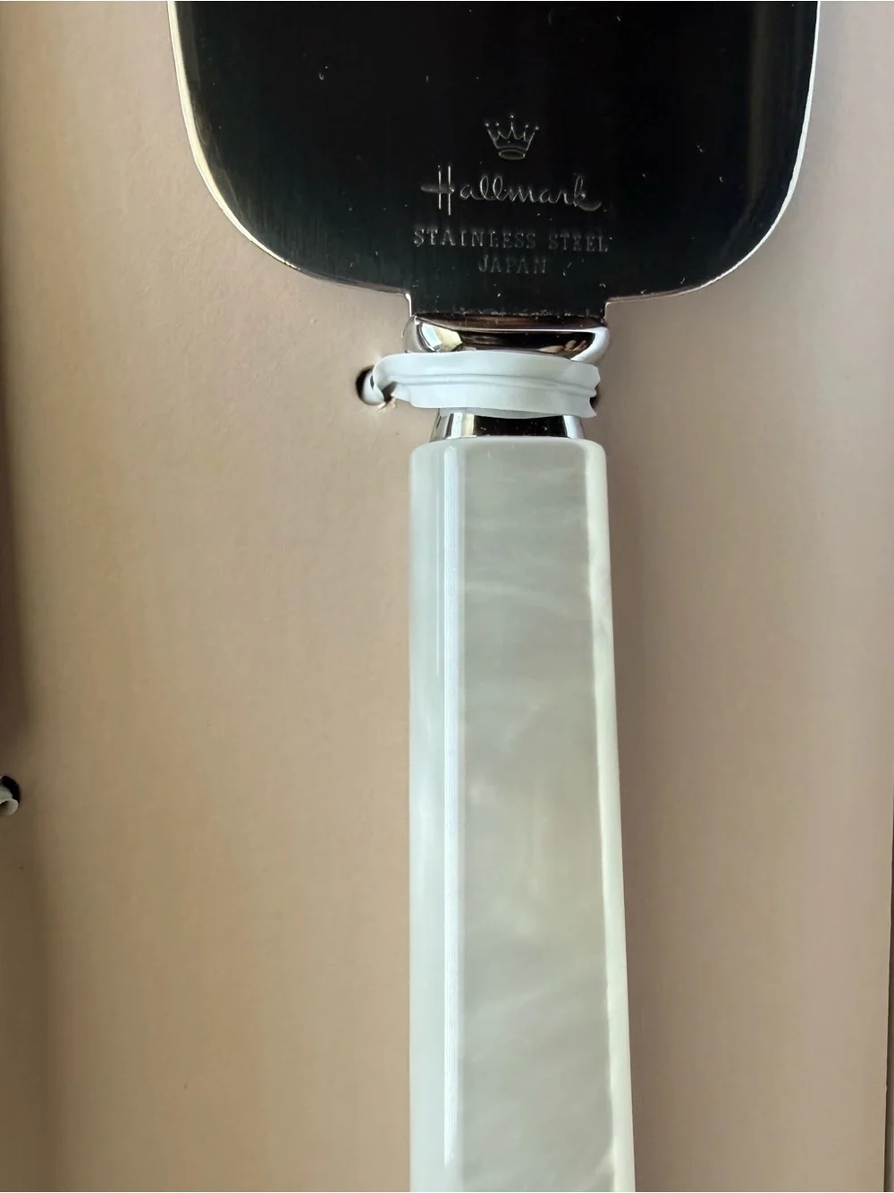 Hallmark White Pearl-Effect Cake Knife and Server Set