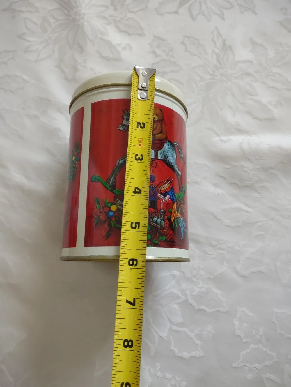 Vintage Teddy Bear Holiday Tin Cans With Lid
