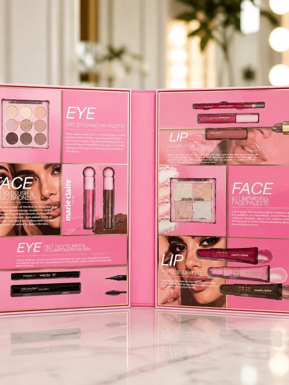 Marie Claire Paris Full Face Makeup Collection 11 Pc Beauty Gift Set New