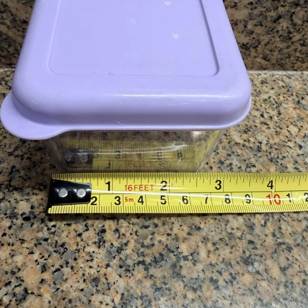 VTG Pottery Barn Kids Purple Snack Container Square Plastic Box w/ Lid Reusable