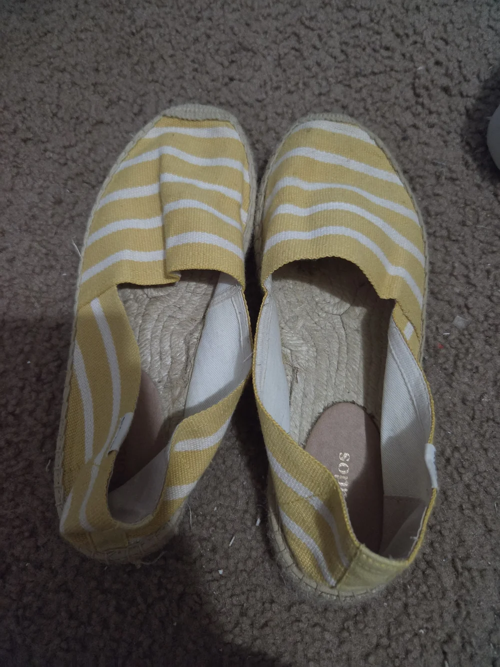 Soludos Yellow & White Striped Canvas Espadrille Slip-Ons
